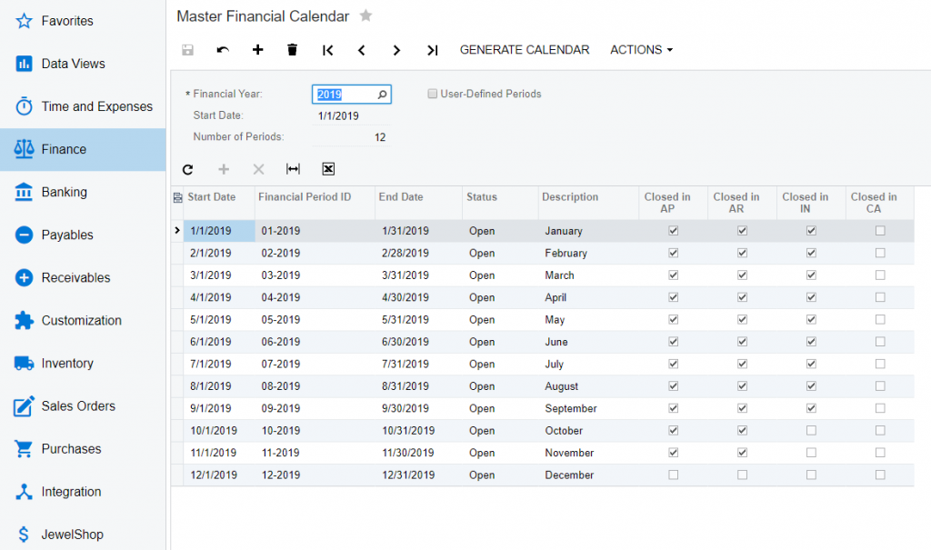 How To Manage Acumatica Financial Calendar In 2020 & Beyond